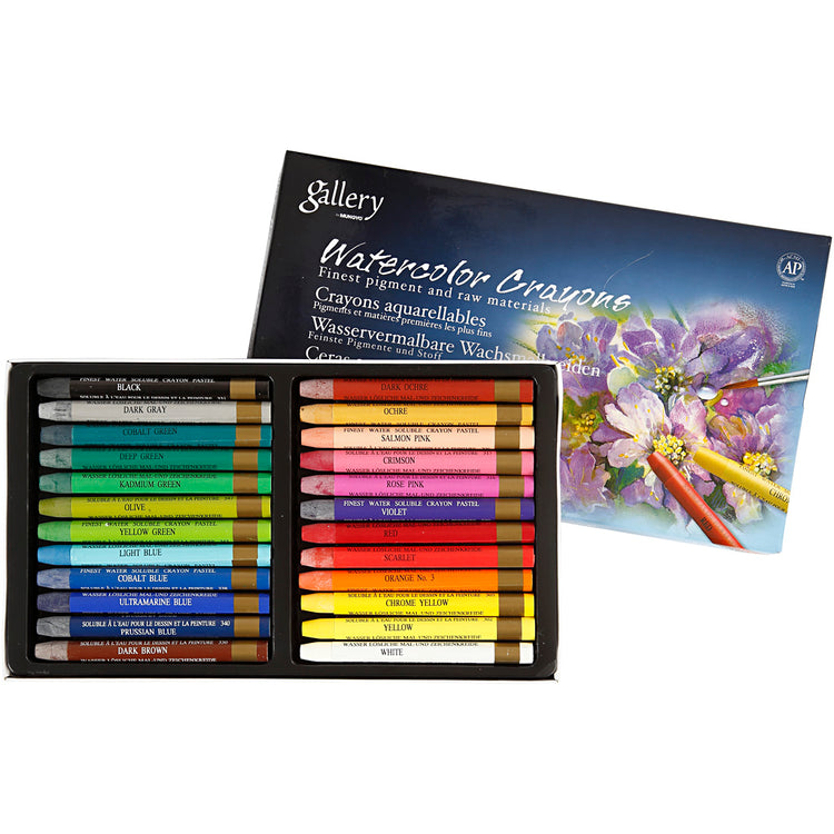 Mungyo Aquarellstifte, L: 9,3 cm, verschiedene Farben, 24 Stück, 1 Box