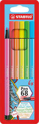 Stabilo Pen 68 - 6 fluoreszierende Farben