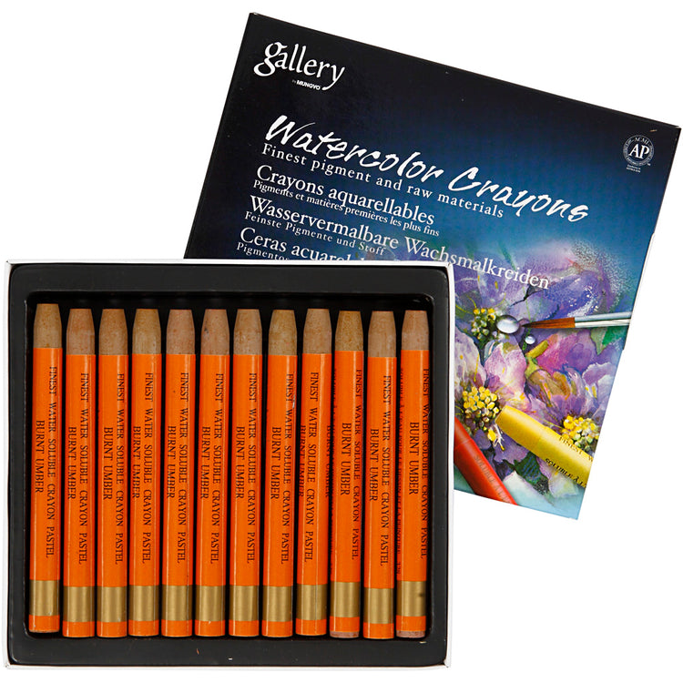 Mungyo Aquarellkreide, L: 9,3 cm, Orange, 12 Stück 1 Box