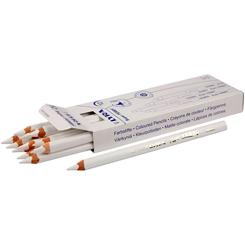 Lyra Super Ferby 1 farbige Stifte, L: 18 cm, Füllung 6,25 mm, weiß, 12 Stück 1 Box