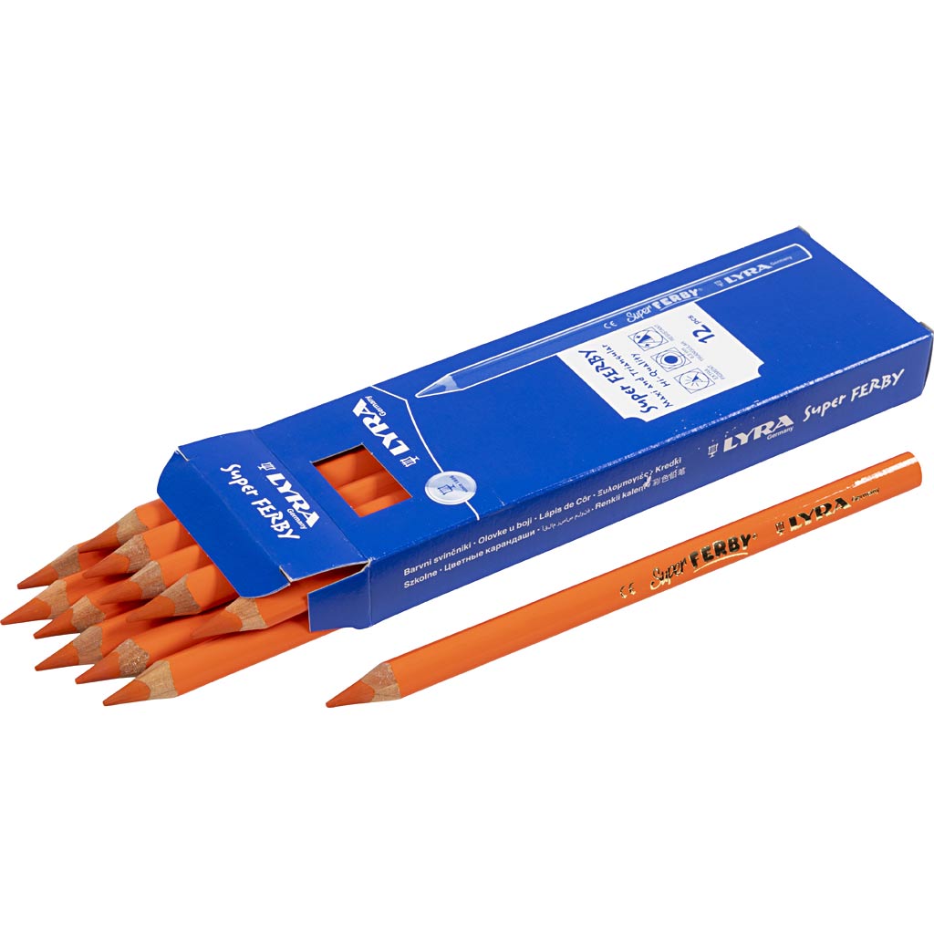 Lyra Super Ferby 1 farbige Stifte, L: 18 cm, Füllung 6,25 mm, Orange, 12 Stück 1 Box