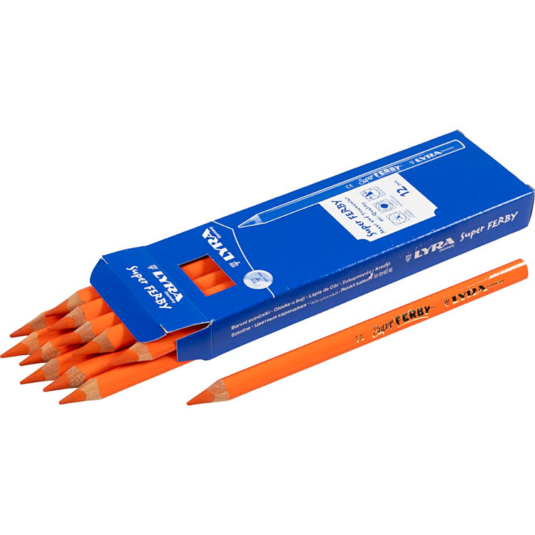 Lyra Super Ferby 1 farbige Stifte, L: 18 cm, Füllung 6,25 mm, Orange, 12 Stück 1 Box