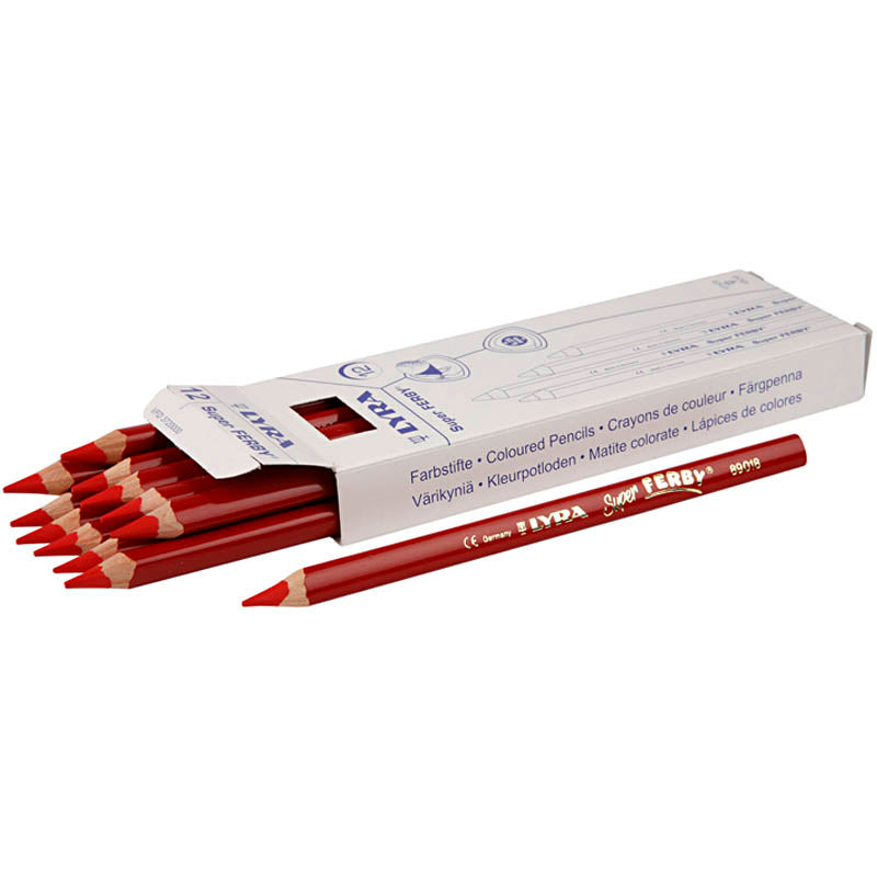 Lyra Super Ferby 1 farbige Stifte, L: 18 cm, Füllung 6,25 mm, rot, 12 Stück 1 Box