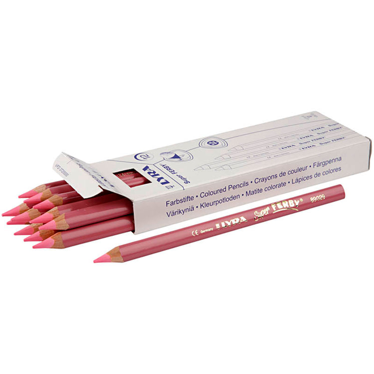 Lyra Super Ferby 1 farbige Stifte, L: 18 cm, Füllung 6,25 mm, hellrot, 12 Stück 1 Box