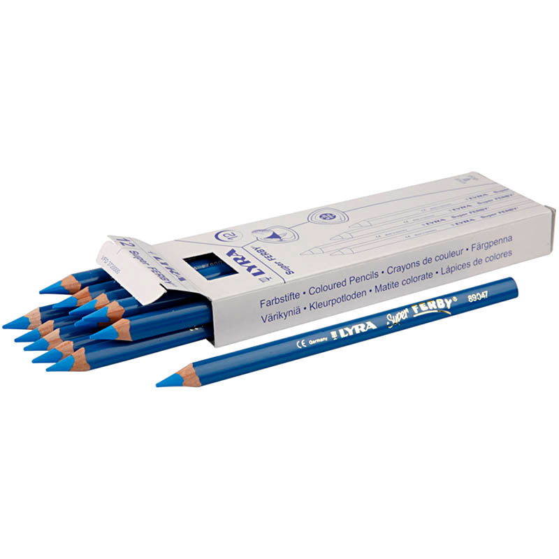Lyra Super Ferby 1 farbige Stifte, L: 18 cm, Füllung 6,25 mm, blau, 12 Stück 1 Box