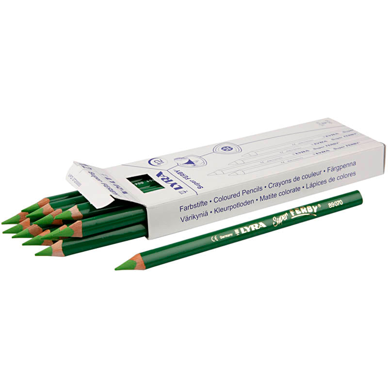 Lyra Super Ferby 1 farbige Stifte, L: 18 cm, Füllung 6,25 mm, hellgrün, 12 Stück 1 Box