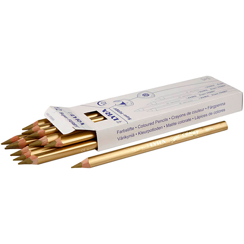 Lyra Super Ferby 1 farbige Stifte, L: 18 cm, Füllung 6,25 mm, Gold, 12 Stück 1 Box