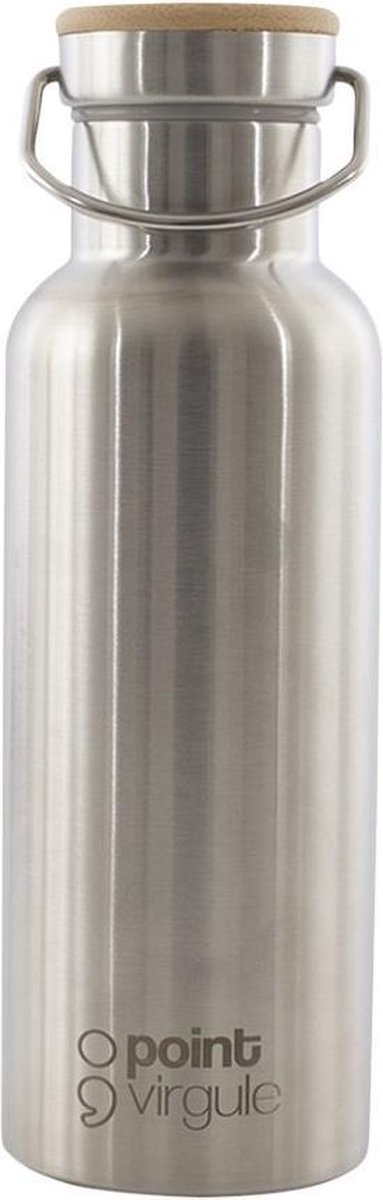 Point-Virgule Trinkflasche isoliert aus Edelstahl – 500 ml – Bambusdeckel
