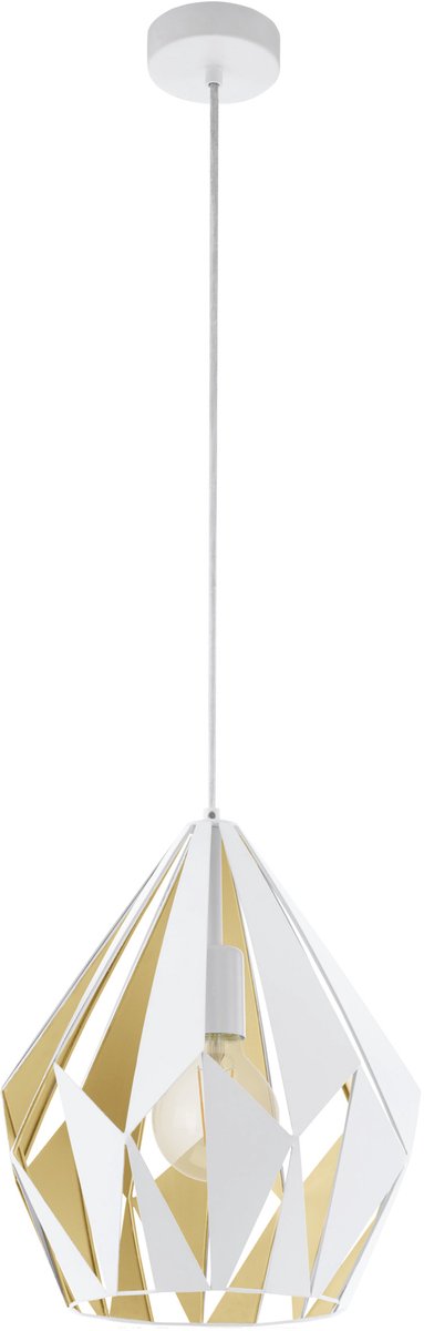 Eglo Carlton 1 Hängelampe - E27 - 1 Licht - ø 31 cm - Weiß, Gold