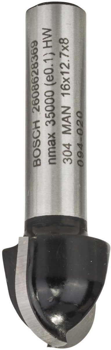 Bosch - Halbrund-Profilfräser 8 mm, r1 8 mm, d 16 mm, l 12,7 mm, g 45 mm