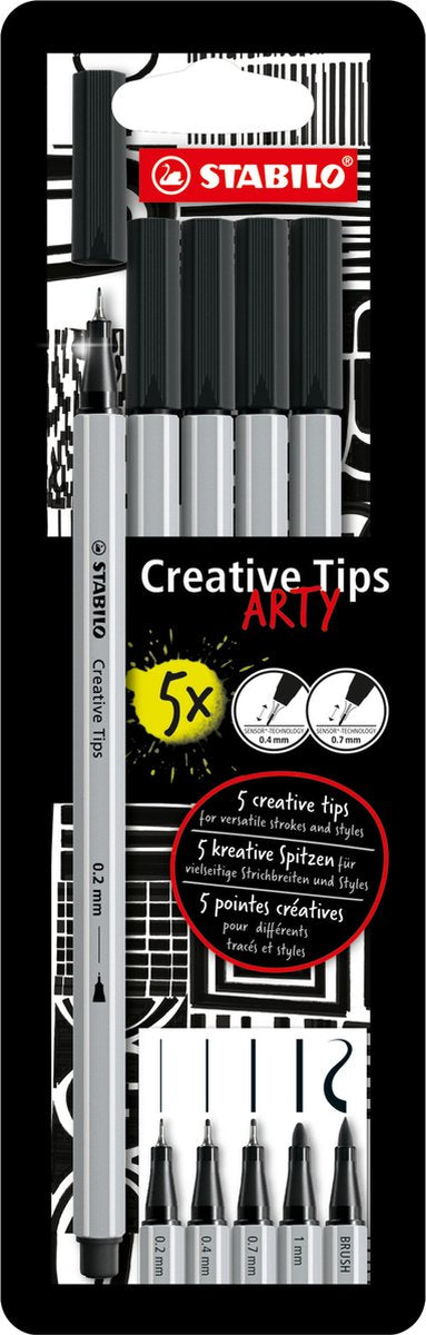 Stabilo Kreativspitzen Arty Pens Schwarz - 5 Stk