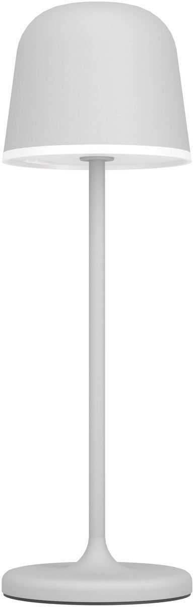Eglo Maniera Tischleuchte – Touchdimmer – 34 cm – wiederaufladbar (bis zu 38 Stunden Licht) – Aluminium – Grauweiß – kabellos – drinnen und draußen