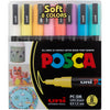 UNI-POSCA POSCA-Marker, AFM PC-3M, Liniendicke 0,9-1,3 mm, fein, verschiedene Farben, 8 Div 1 Box