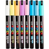 UNI-POSCA POSCA-Marker, AFM PC-1MR, Leitungsdicke 0,7 mm, Extra-Fine, verschiedene Farben, 8 Div 1 Box - afbeelding 1