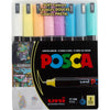 UNI-POSCA POSCA-Marker, AFM PC-1MR, Leitungsdicke 0,7 mm, Extra-Fine, verschiedene Farben, 8 Div 1 Box