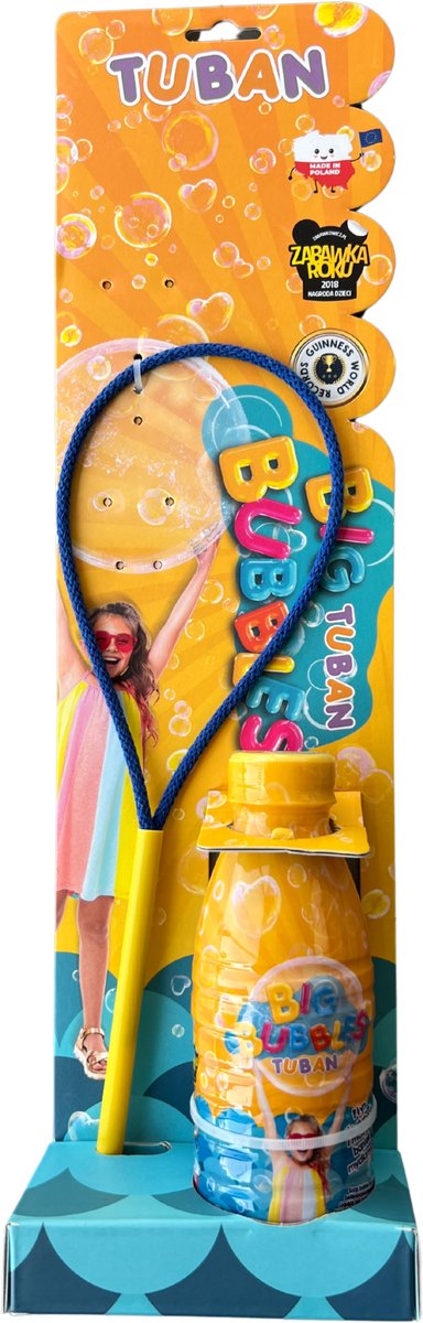 Tuban Toy – Seifenblasen-Set mit Ring und 400 ml Flüssigkeit.