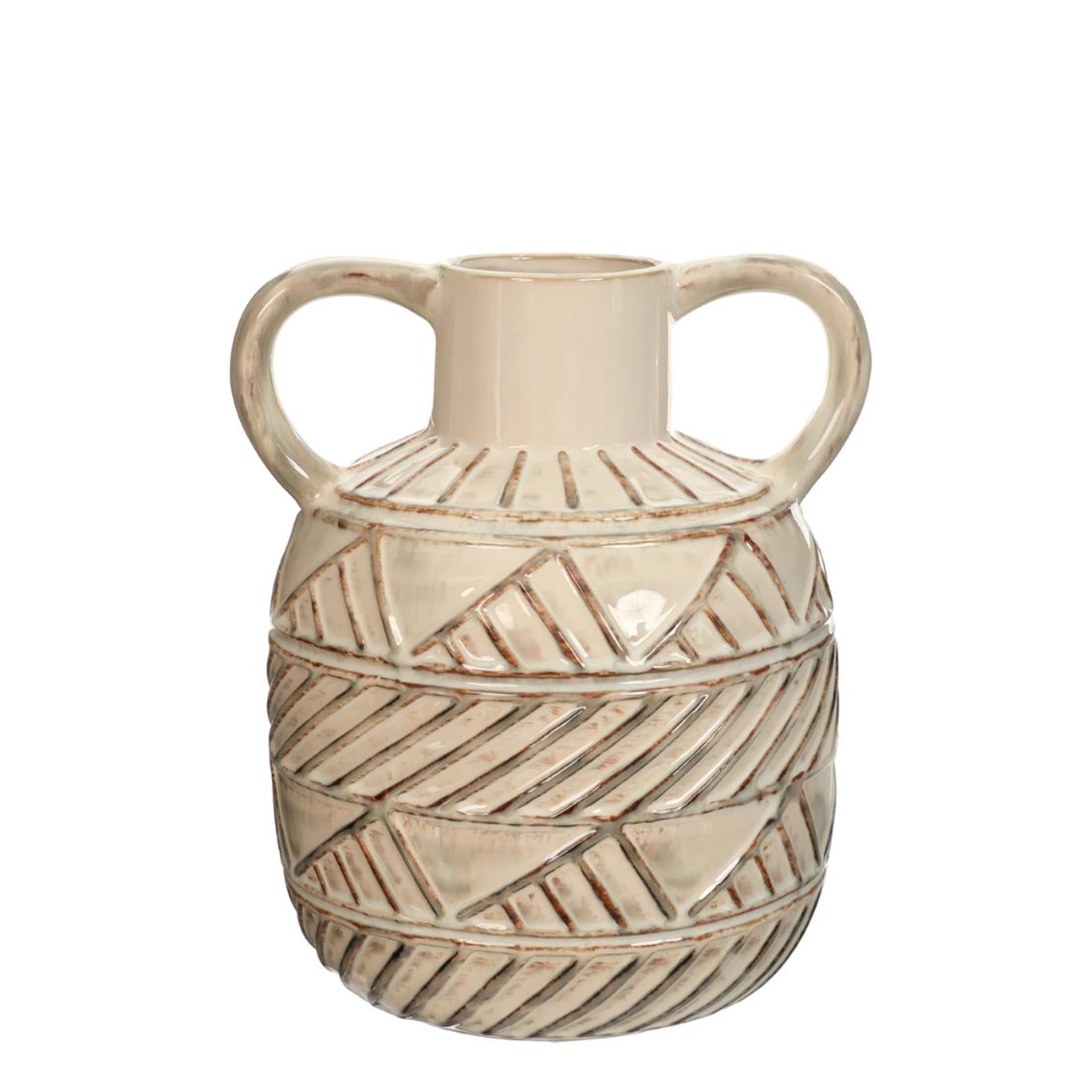Ideen 4 Jahreszeiten Vase Bali Keramik 25x23x30 cm creme