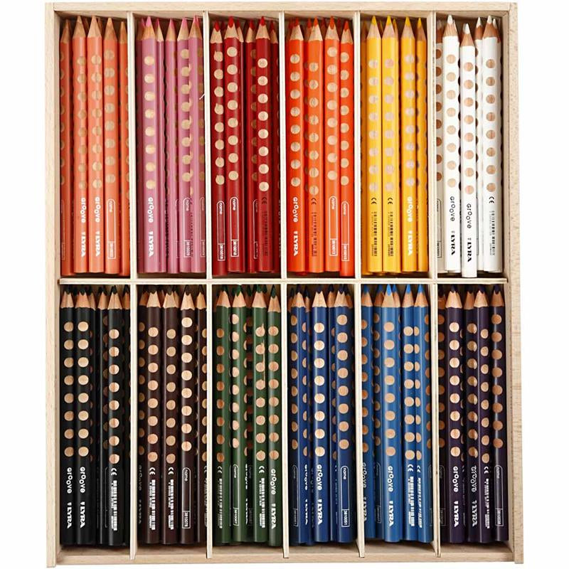 Lyra Groove Bleistifte, L: 18 cm, Füllung von 4,25 mm, verschiedene Farben, 12x12 Stück 1 Box