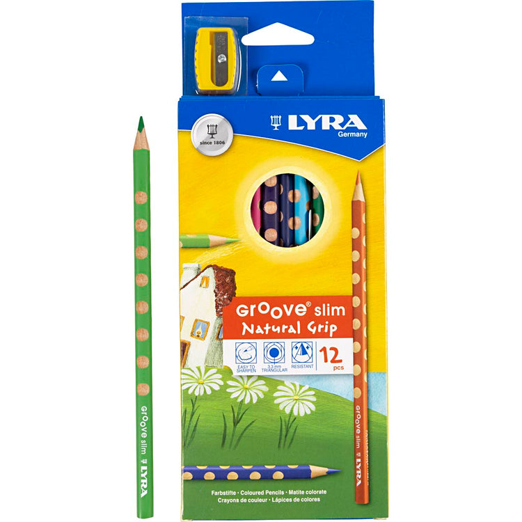 Lyra Groove Dünne Bleistifte, L: 18 cm, 3,3 mm, verschiedene Farben, 12 Stück 1 Box
