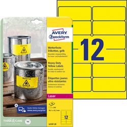 Wasserdichte Etiketten Avery L6107-20 gelb 99,1 x 42,3 mm