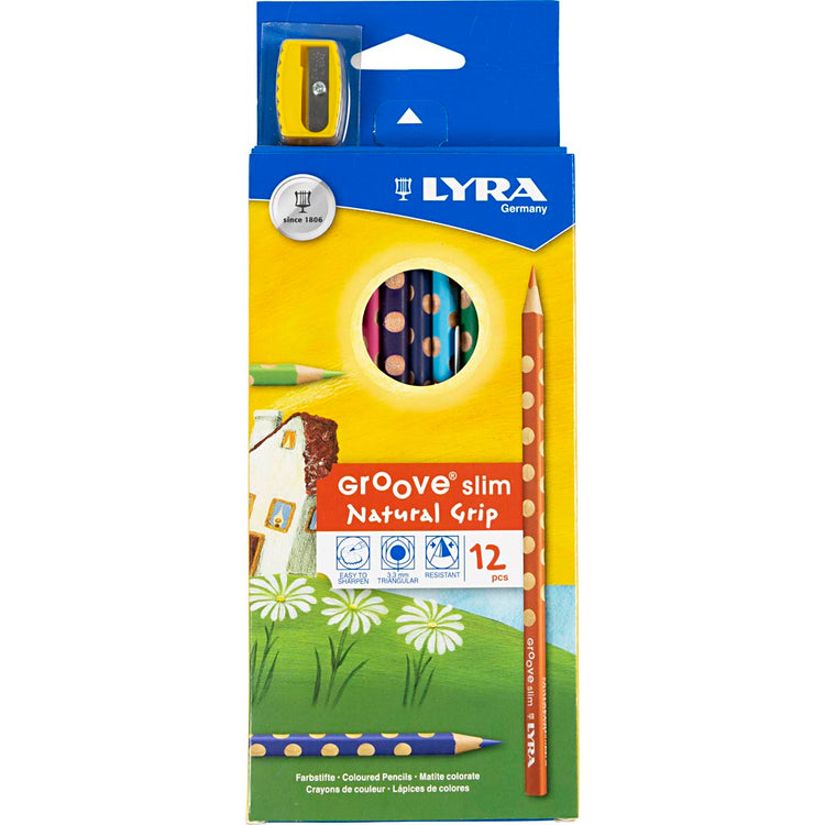 Lyra Groove Dünne Bleistifte, L: 18 cm, 3,3 mm, verschiedene Farben, 12 Stück 1 Box