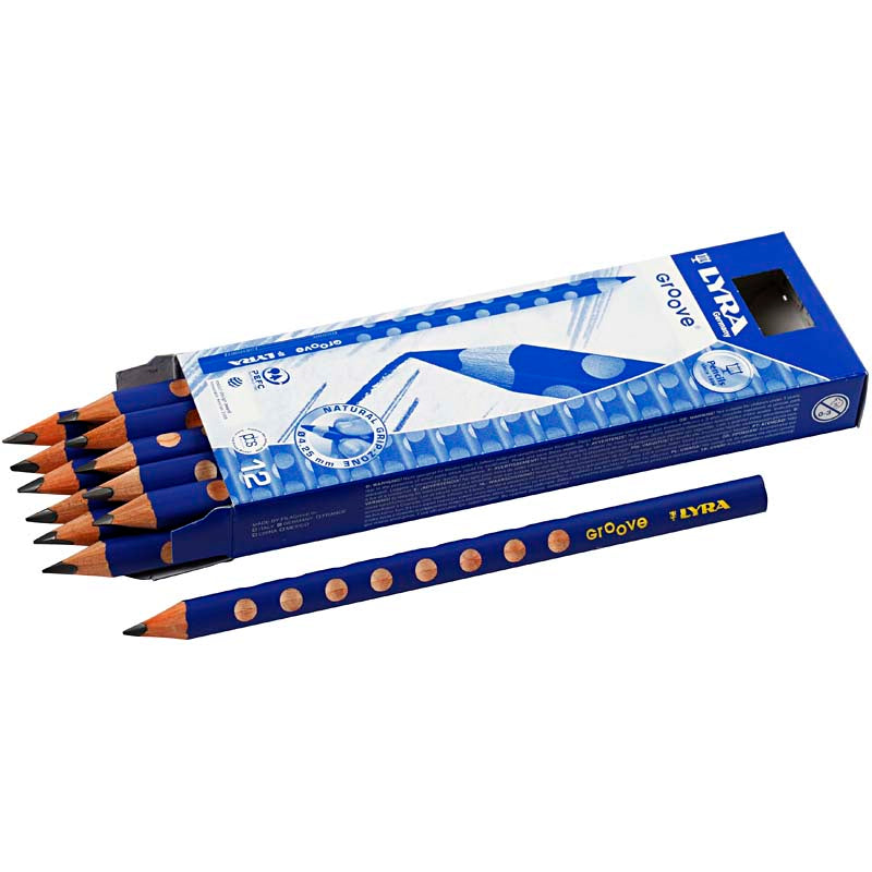 Lyra Groove Graphitstifte, D 10 mm, B, Füllung 4,25 mm, 12 Stück 1 Box