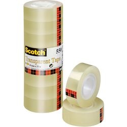 Klebeband, transparent, Turmpackung, 550 Stück, 19 mm x 33 m, 8 Rollen