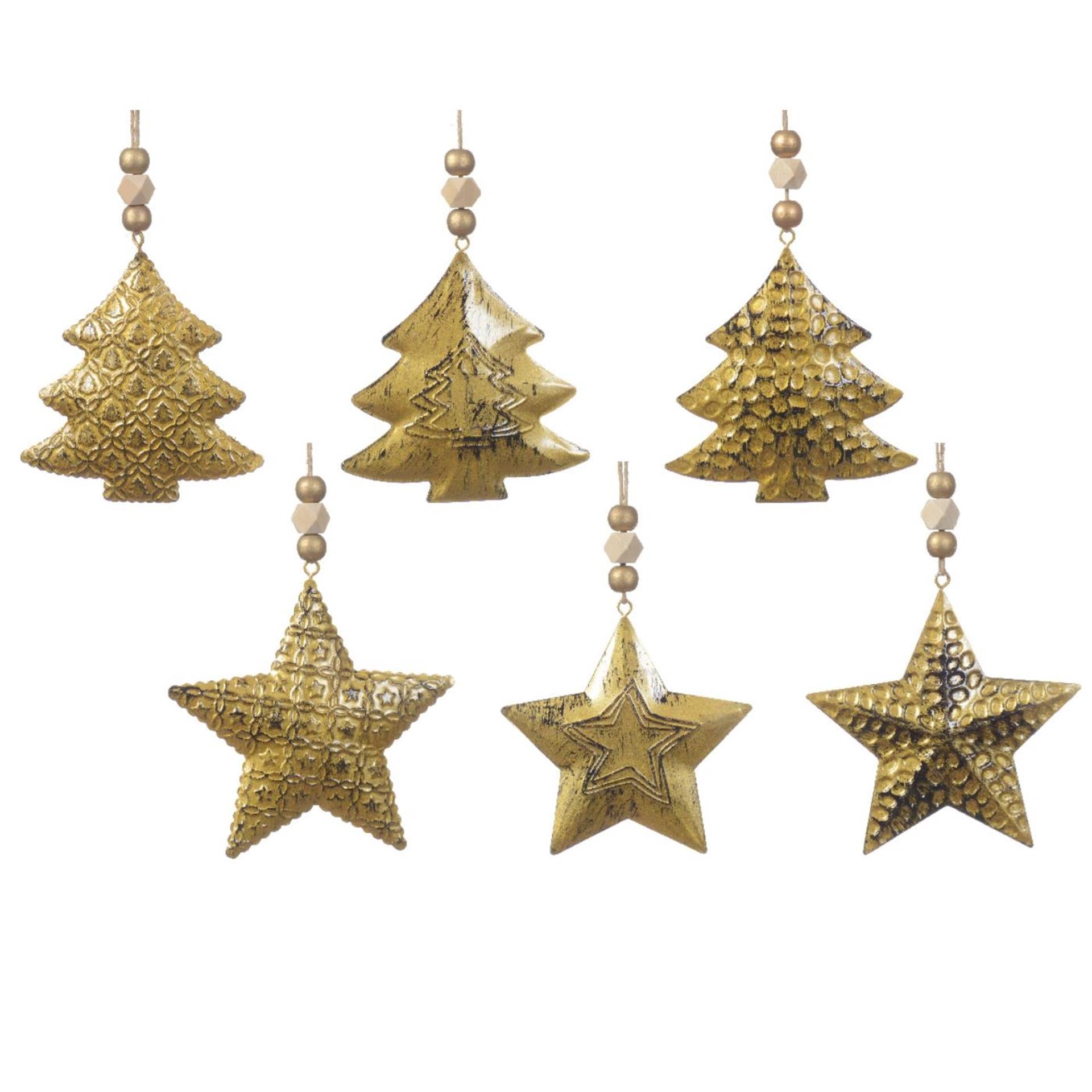 Decoris Weihnachtsanhänger Eisen Antikgold 1x10x14cm