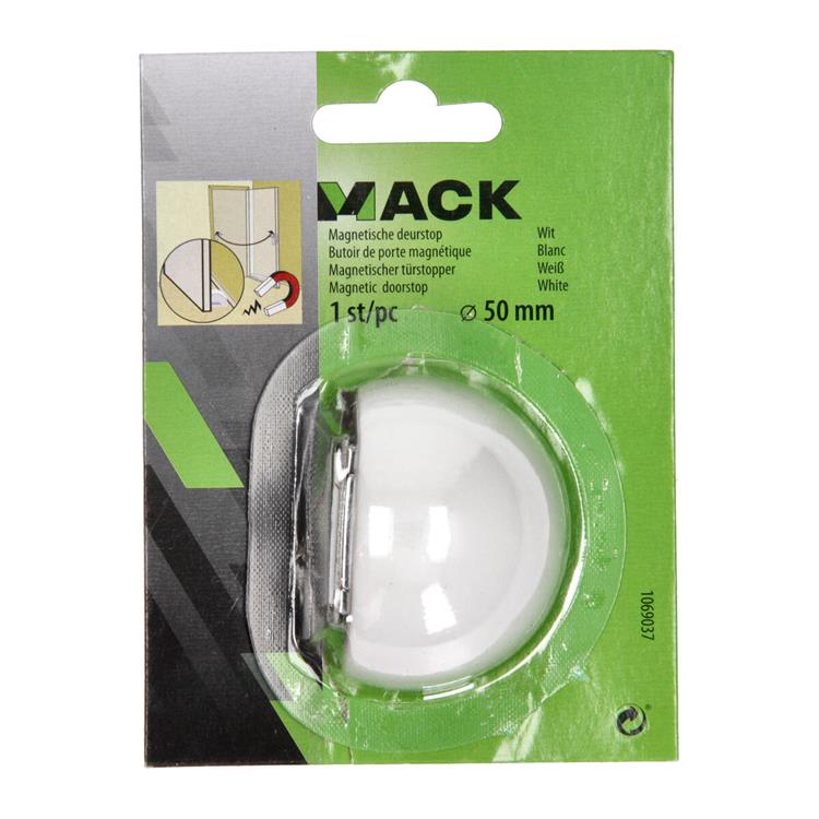 Mack 1069037 - magnetischer Türstopper weiß ø 50 mm 1 St. St. | 6 Stück