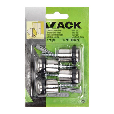 Mack 1069045 - Türstoppzylinder Modell Edelstahloptik ø 20h30 mm 4 Stk Stk | 6 Stück