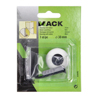 Mack 1069030 - Türstopper mit Gummi schwarz ø 30 mm 1 Stk Stk | 6 Stück
