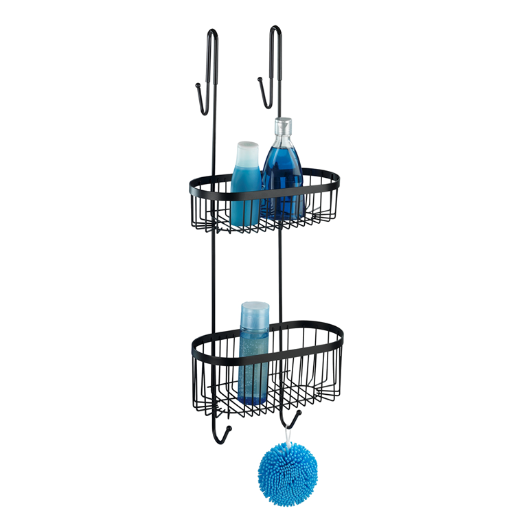 Wenko 1069611 - Duschablage 2-lagig serino schwarz | 1 Stk