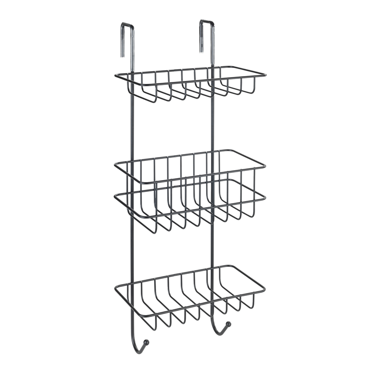 Wenko 1069610 - Duschablage 3-lagig revigo schwarz | 1 Stk