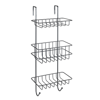 Wenko 1069610 - Duschablage 3-lagig revigo schwarz | 1 Stk