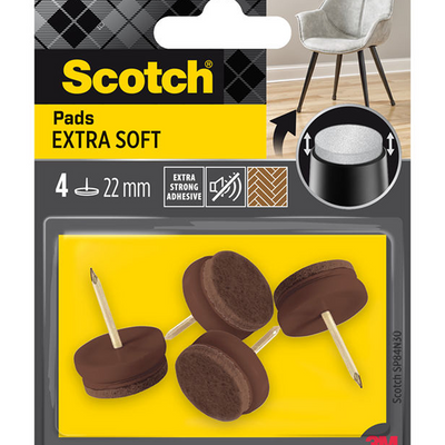 3m 1070705 - Scotch® extra weiche Filzgleiter zum Nageln braun ø 22 mm | 16 Stück