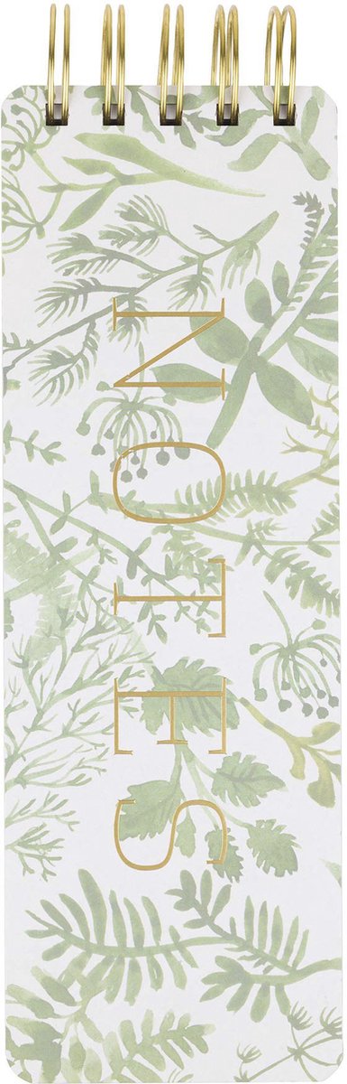 Eccolo Notizblock – Spirale – botanisch – Linie – ca. 8 x 23 cm – ec-q601k