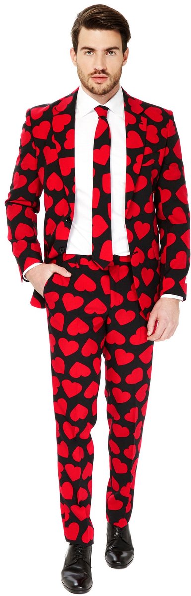 Opposuits König der Herzen - Herrenkostüm - Anzug - Valentin - Rot - Karnevalskleidung - Größe 60