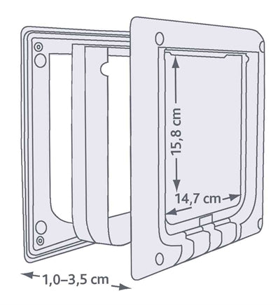 Trixie 4-Wege-Haustier-Luken-elektromagnetische Weiß