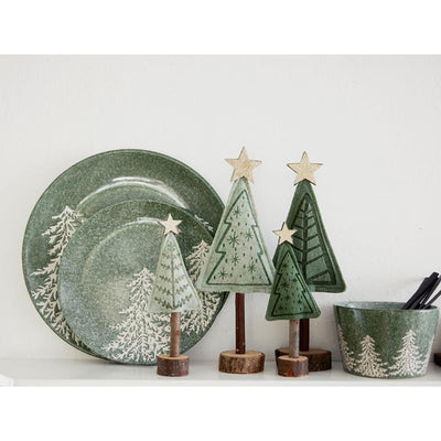 Decoris Bild Weihnachtsbaum Filz grün 20cm