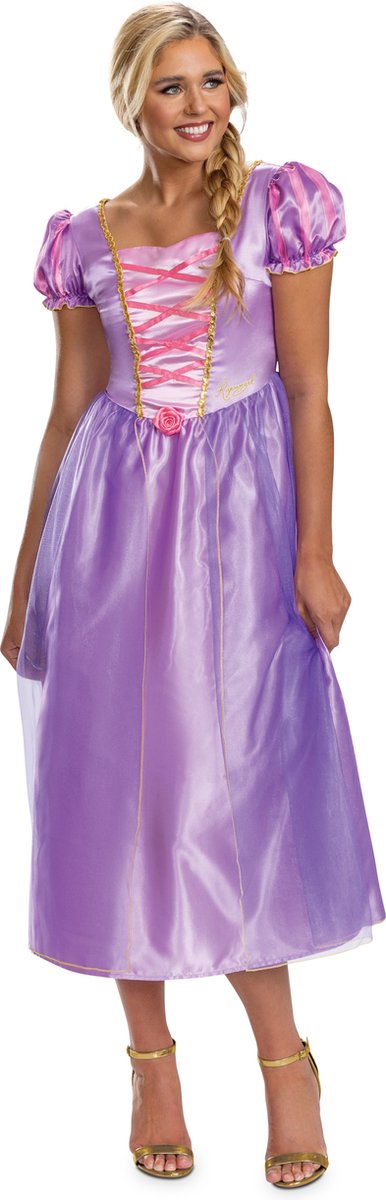 Verkleidung Disney Princess – Tangled, Rapunzel-Kleid Basic Plus, Größe M (8-10), Erwachsene