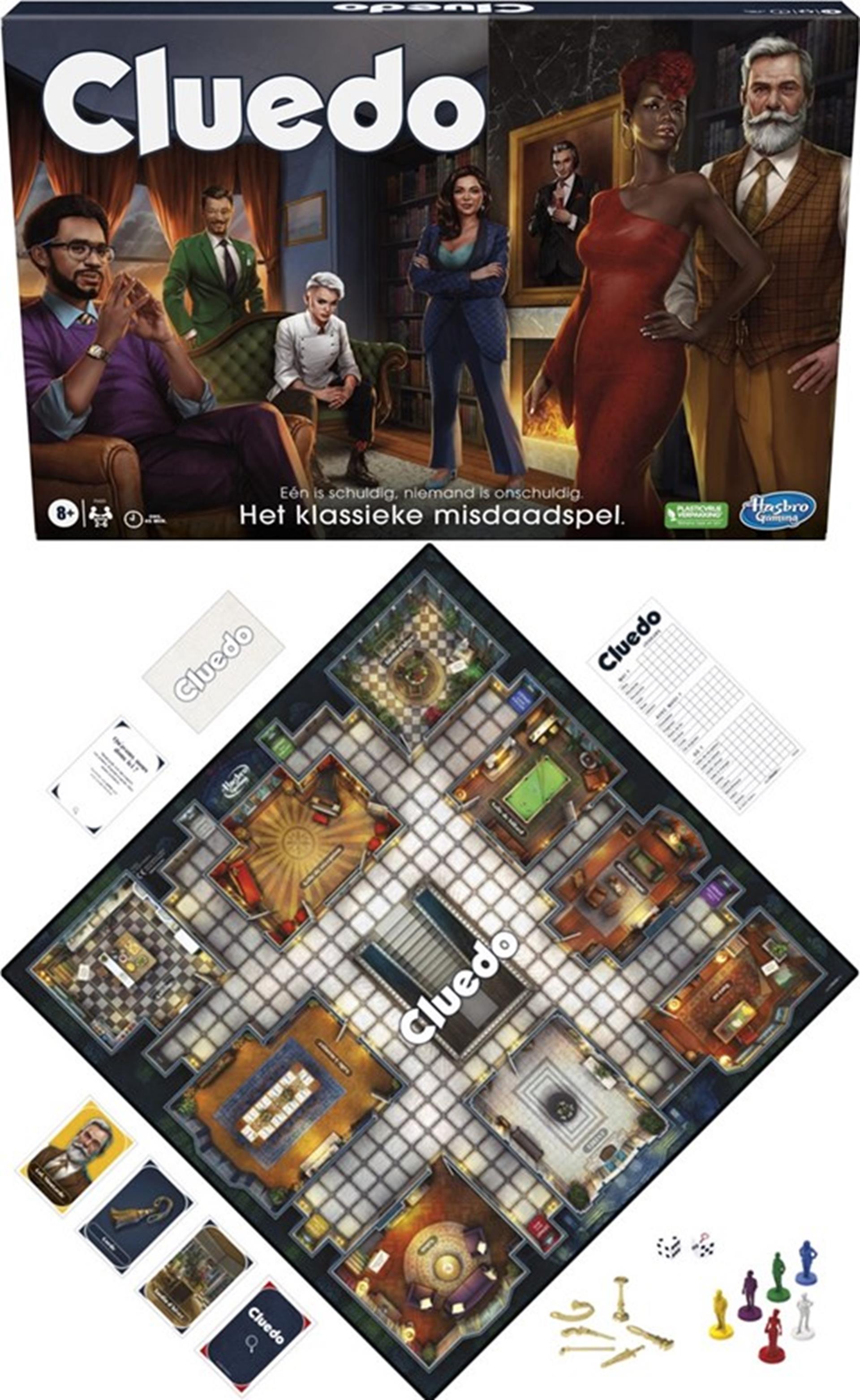 Hasbro Cluedo das klassische Verbrechensspiel.