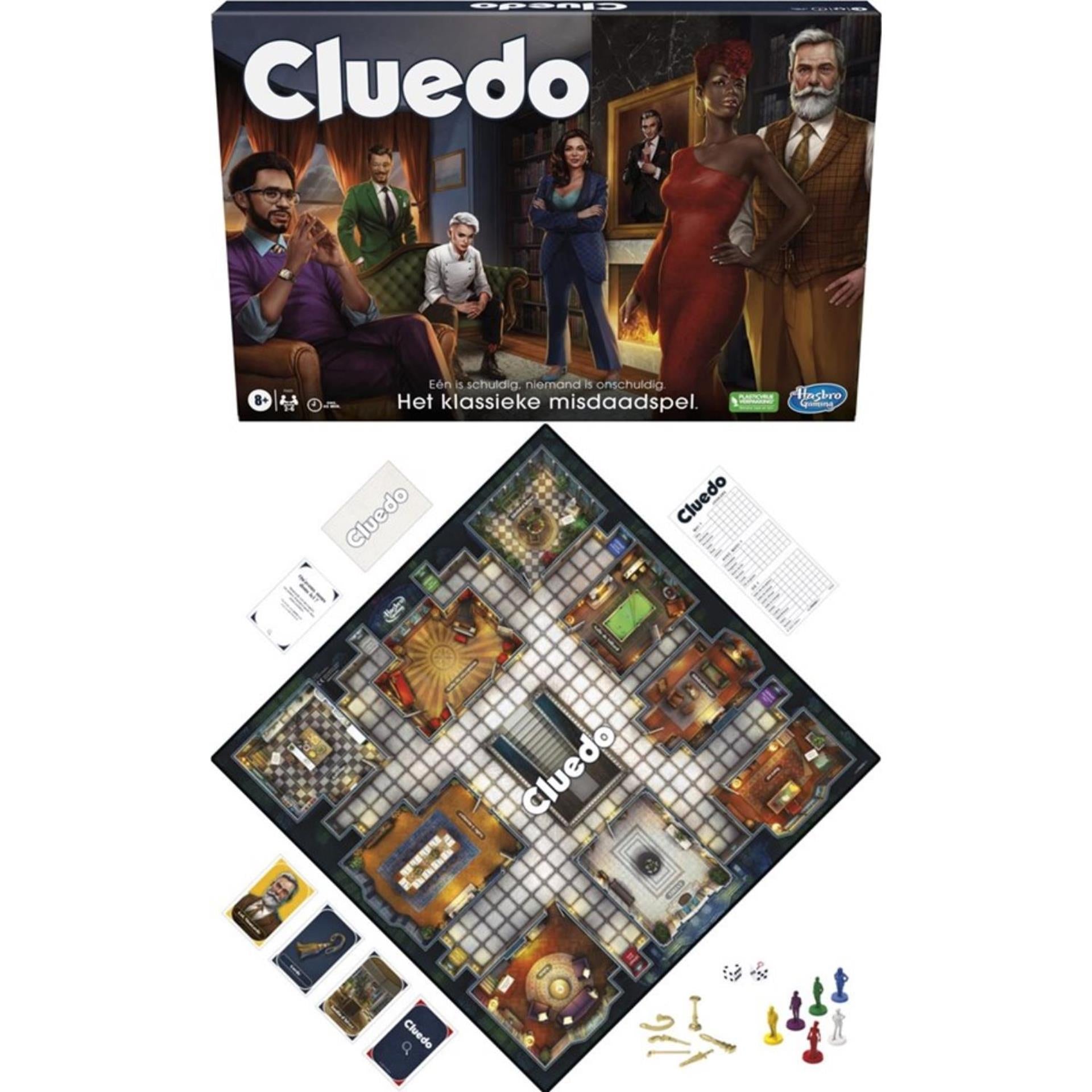 Hasbro Cluedo das klassische Verbrechensspiel.