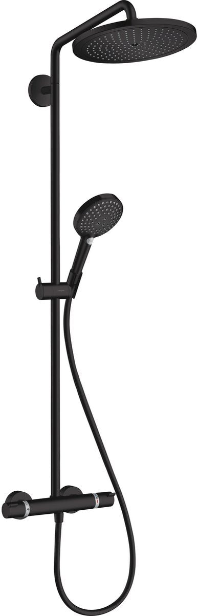Hansgrohe Croma S - Showerpipe - Raindance Select - 280mm - 1 Strahlfunktion - Mattschwarz - mit Thermostat