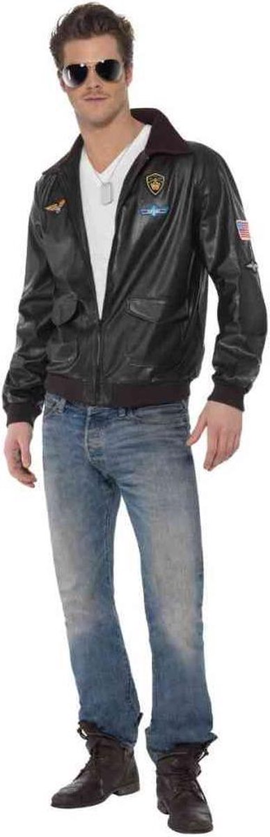 Smiffys Top Gun Bomberjacke schwarz – Größe M
