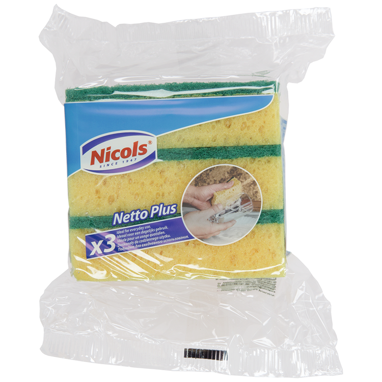 Nicols 1061449 – synthetischer Scheuerschwamm Net Plus x3 | 6 Stück