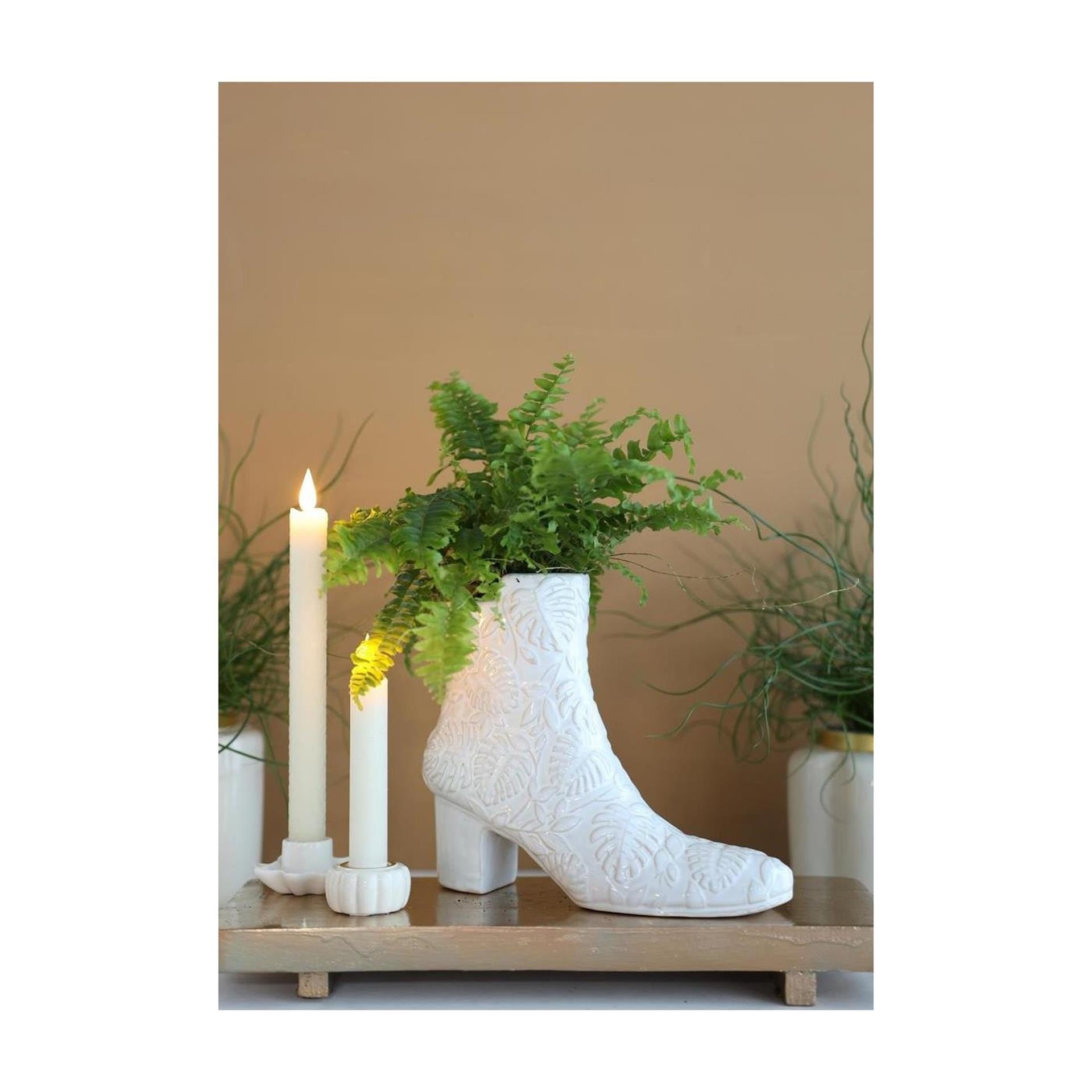 Ideen 4 Jahreszeiten Vase Bootie Creme ø7x22x19cm