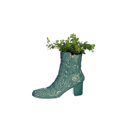 Ideen 4 Jahreszeiten Vase Bootie Petrol ø7x22x19cm
