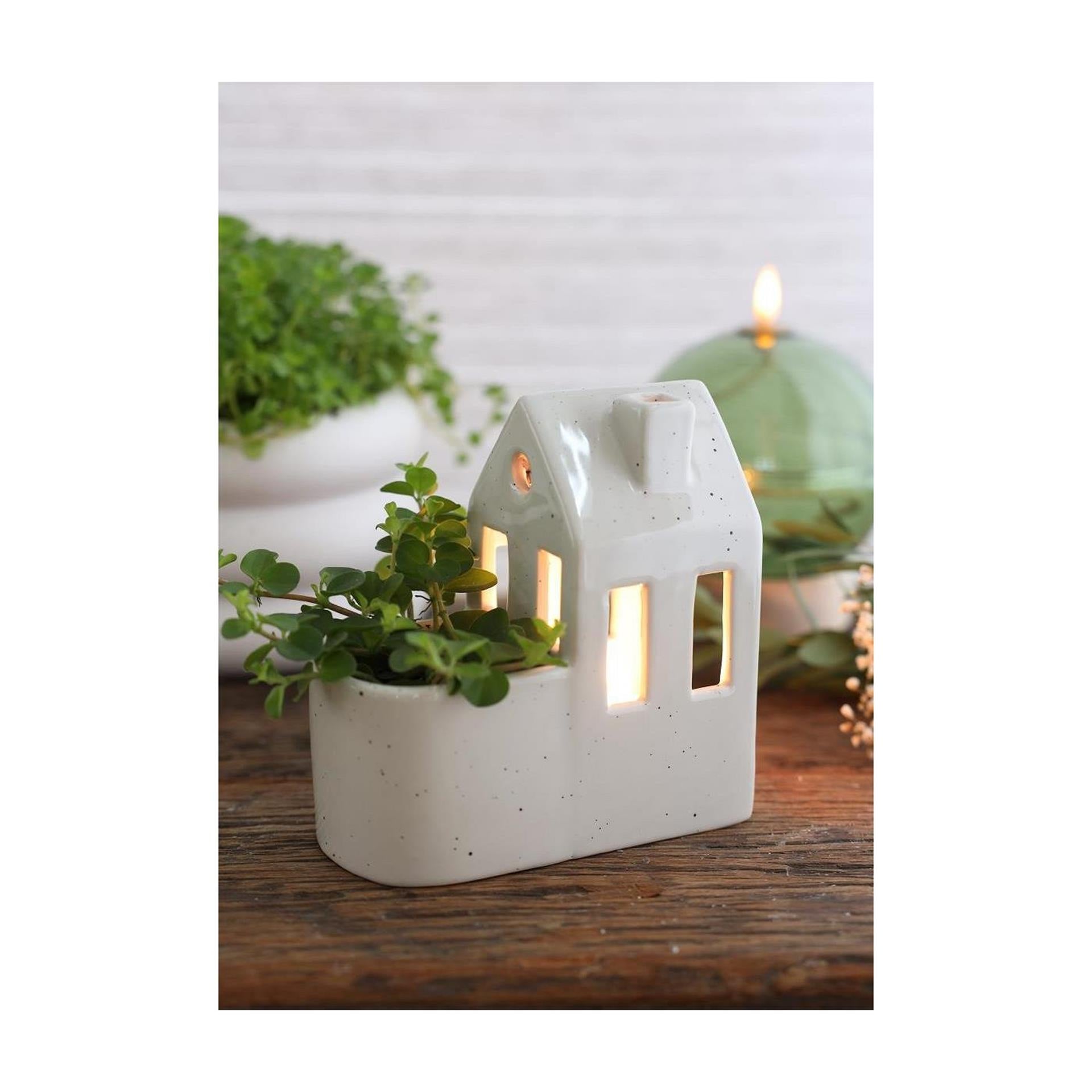 Ideen 4 Jahreszeiten Pflanzenhaus Creme ø7,3x13,4x14,2cm