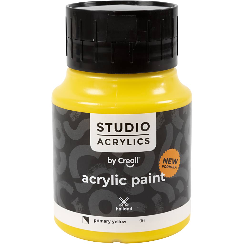 Creall Studio-Acrylfarbe, halbdeckend, Primärgelb (06), 500 ml 1 Flasche