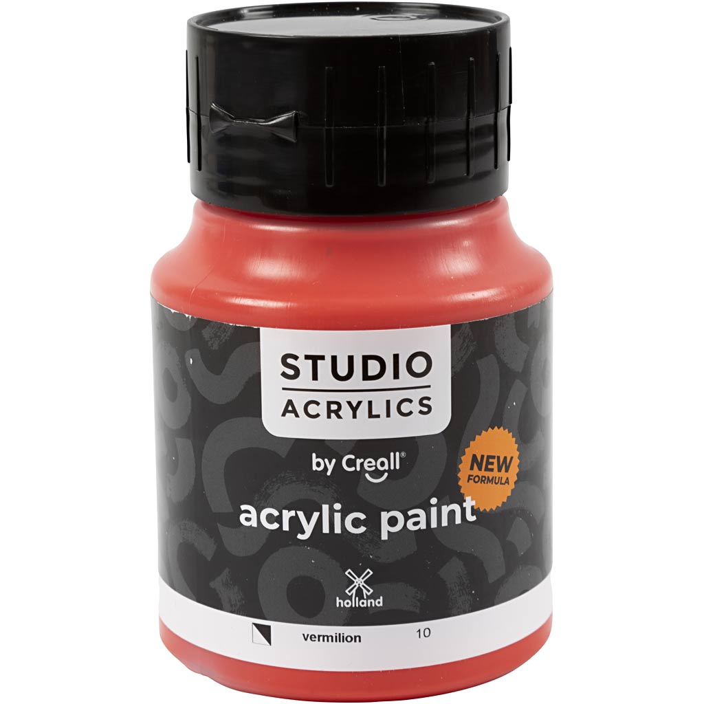 Creall Studio-Acrylfarbe, halbdeckend, Vermillion (10), 500 ml, 1 Flasche